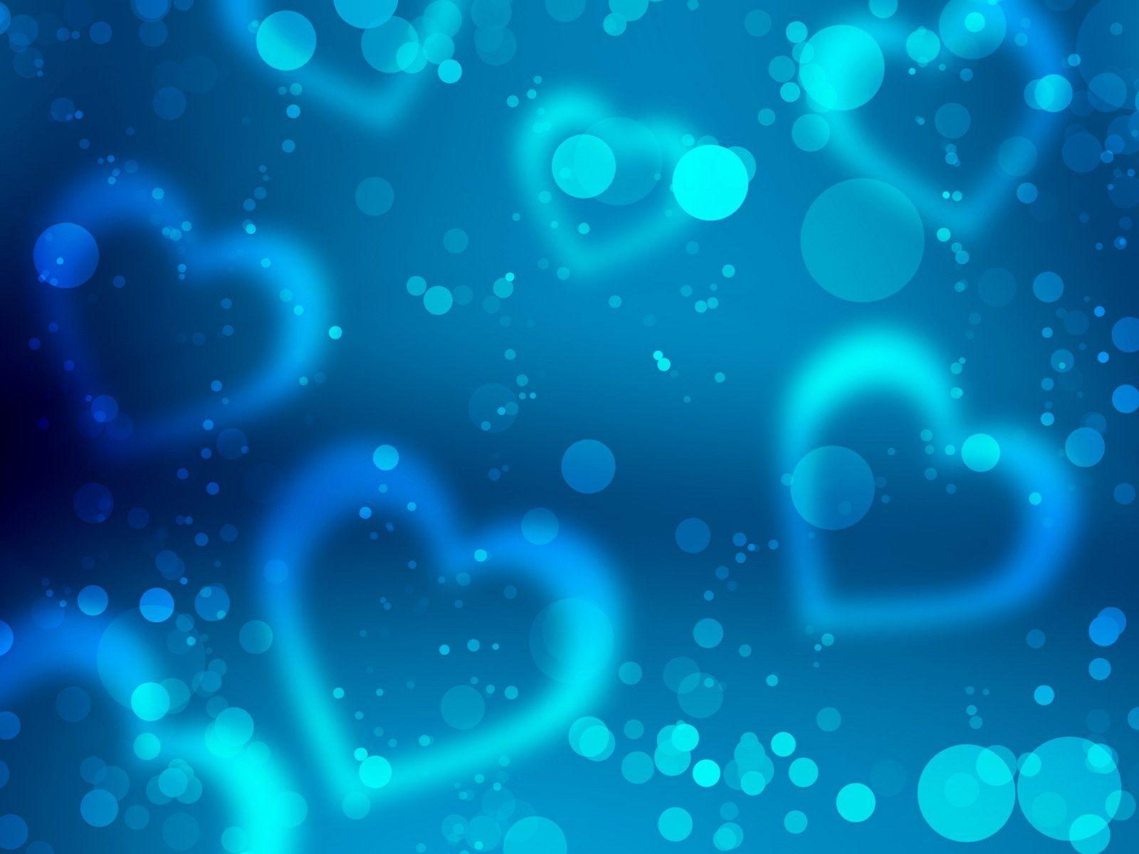 1600x1200 Blue Hearts Wallpaper