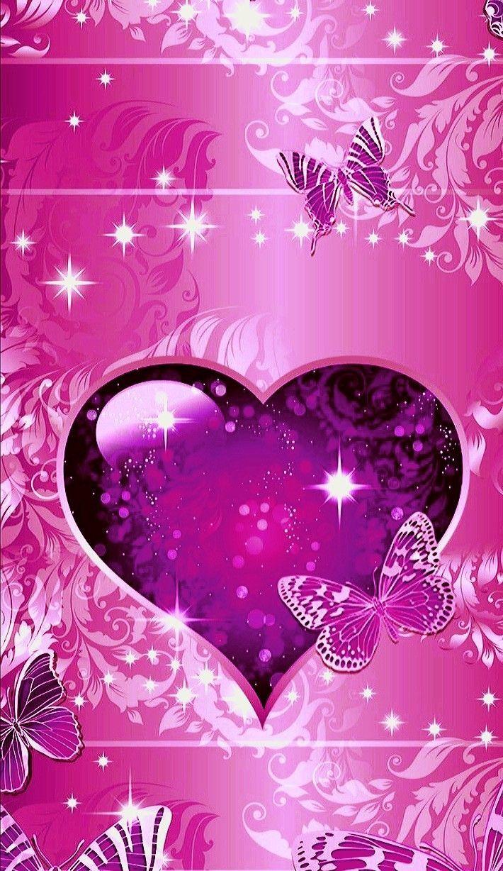 Butterfly and Pink Heart Wallpapers - Top Free Butterfly and Pink Heart ...