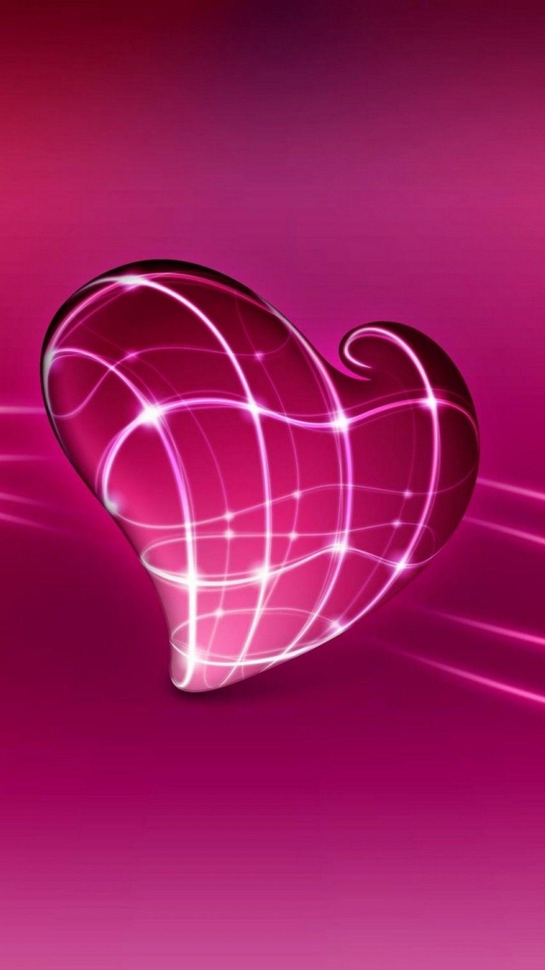 1080x1920 Pink Heart Android Wallpaper 3D - 2019 Android Wallpaper