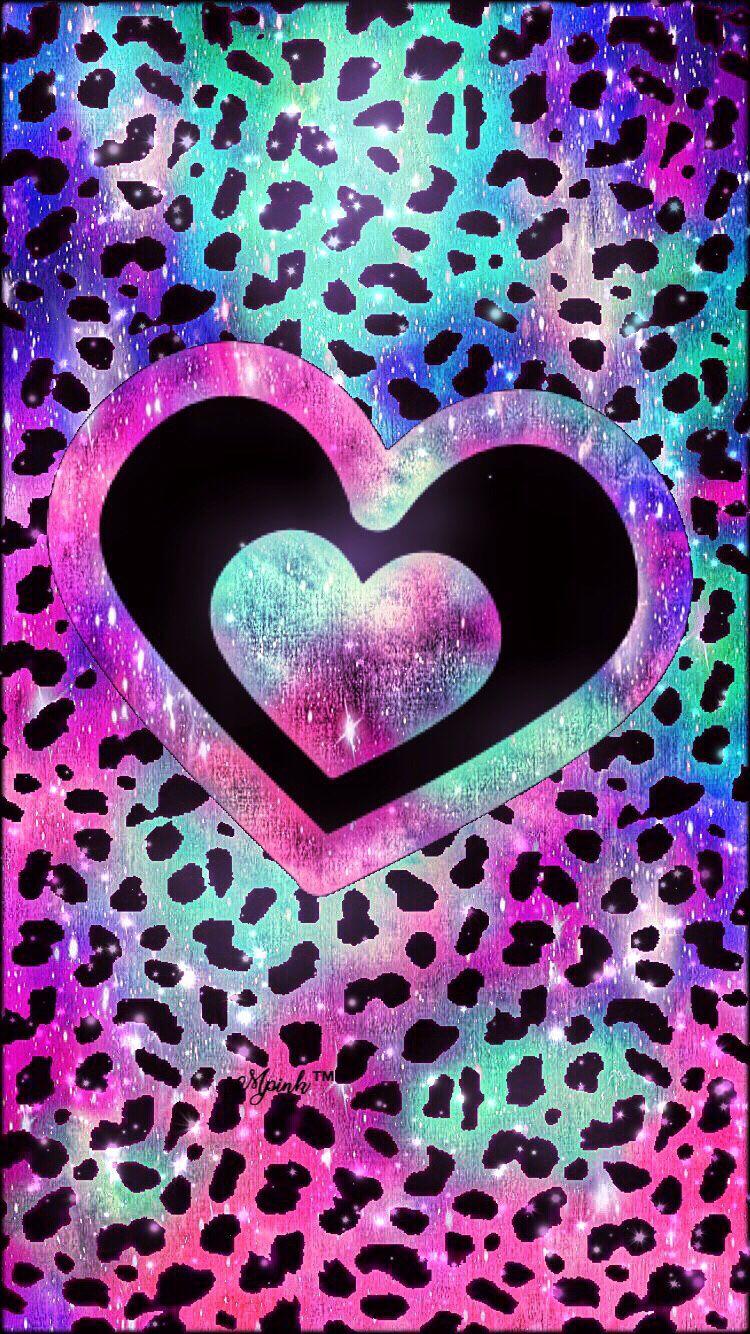 750x1334 Leopard Pink Heart IPhone Android Wallpaper I Created