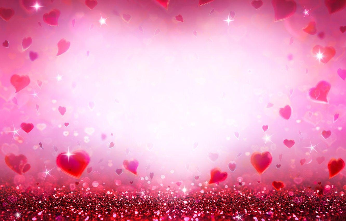 1332x850 Wallpaper sequins, hearts, love, pink .