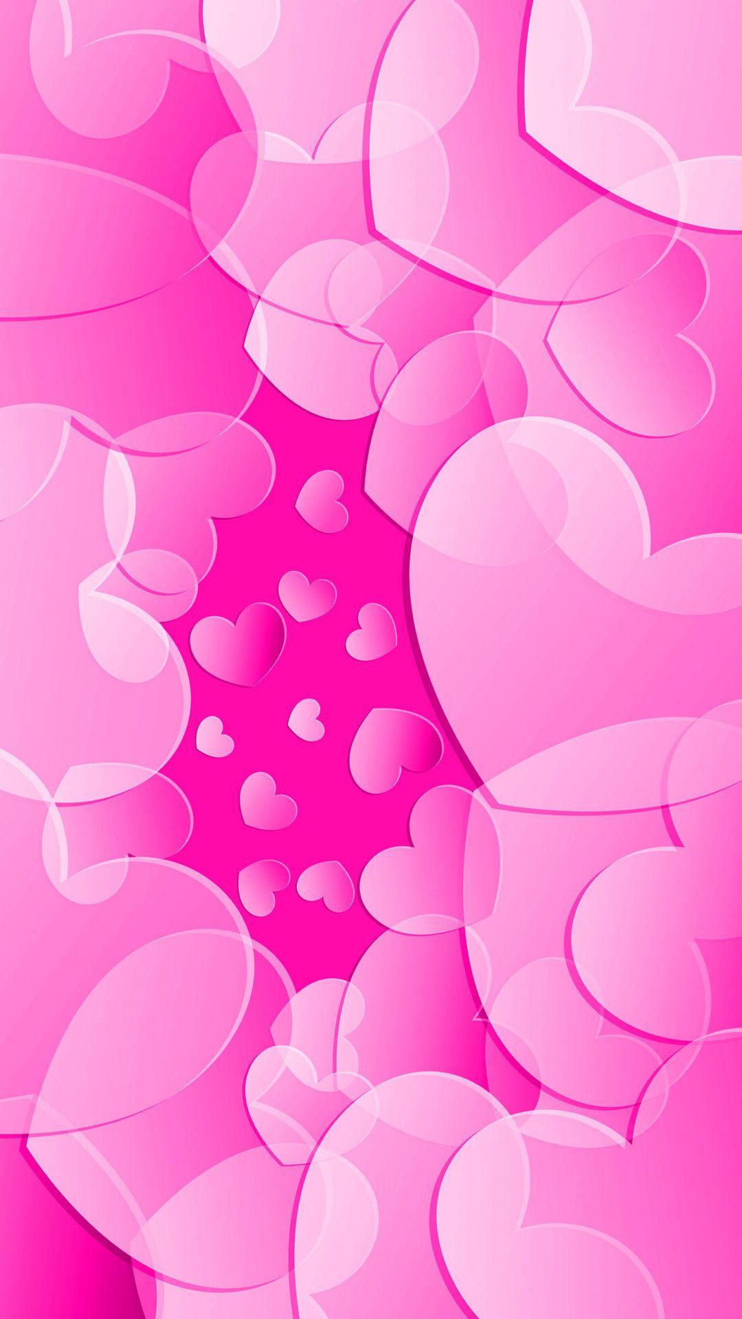 1080x1920 Pink Heart Wallpaper