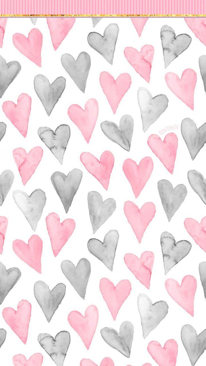 720x1279 Phone Wallpaper HD Pink Hearts