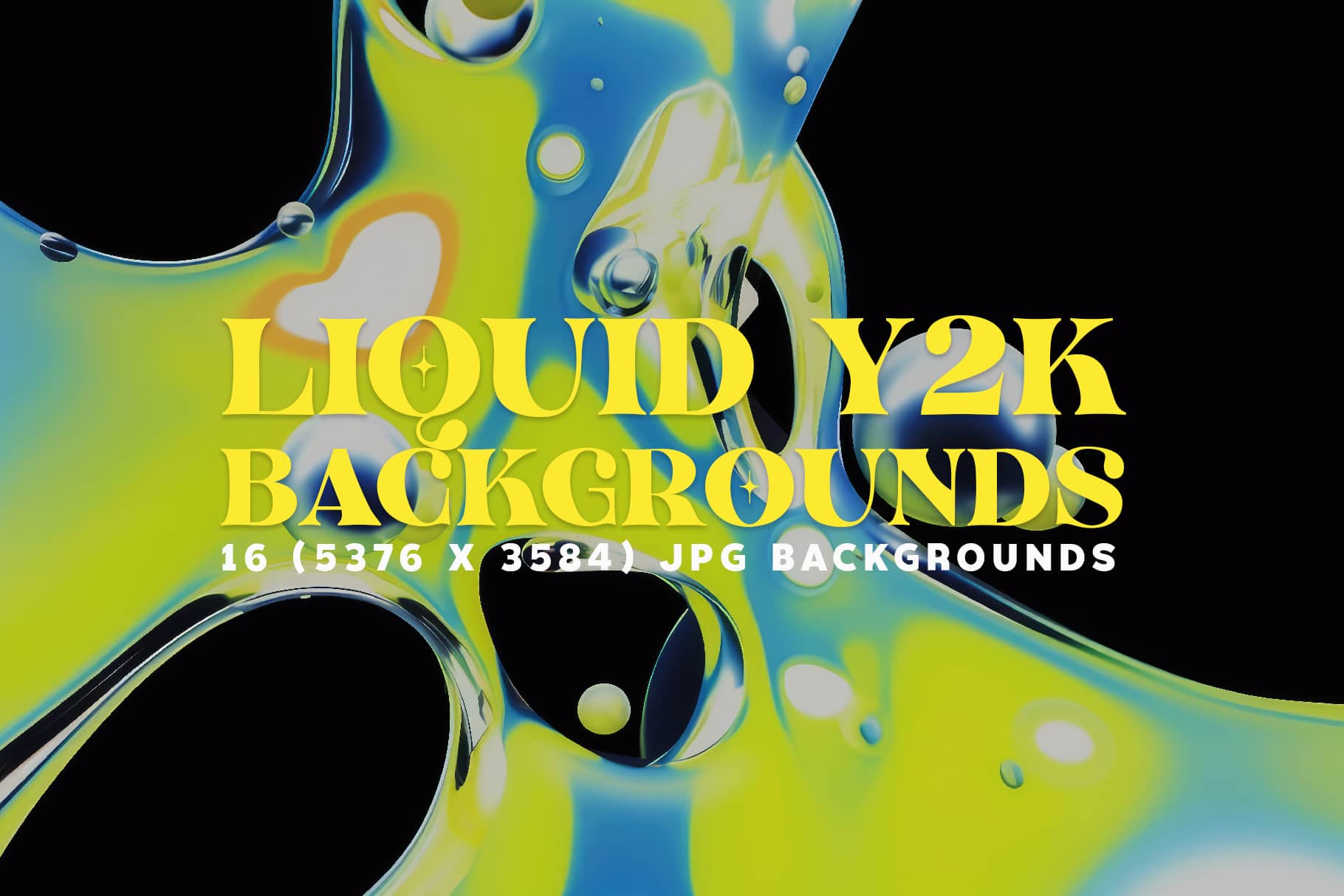 1820x1214 Aesthetic Liquid Green and Black Y2K Background