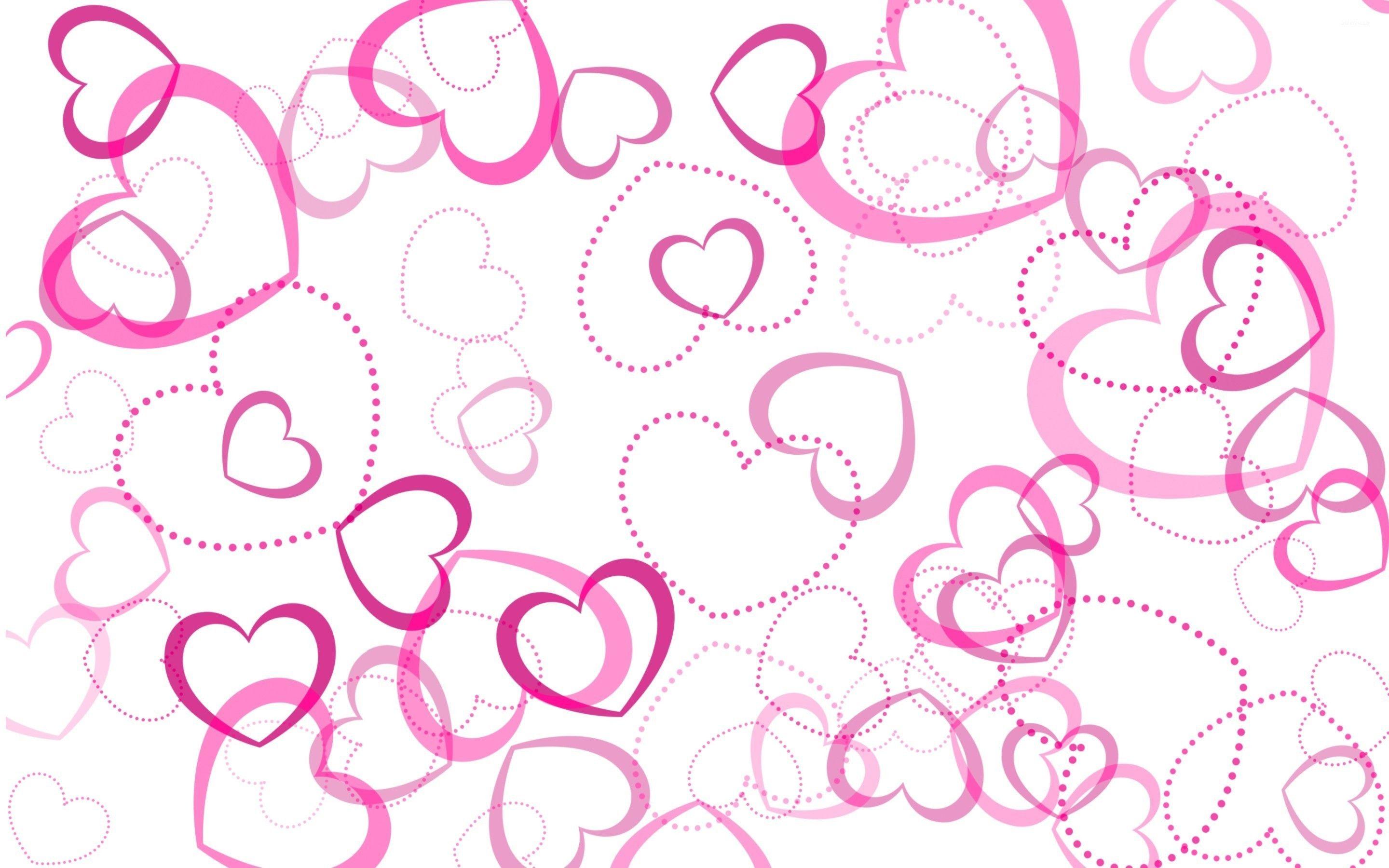2880x1800 Pink Heart Wallpaper