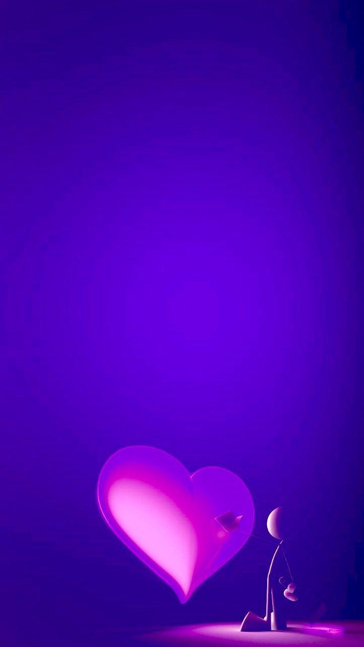 722x1283 iPhone Wallpaper. Violet, Purple, Heart, Blue, Pink, Love