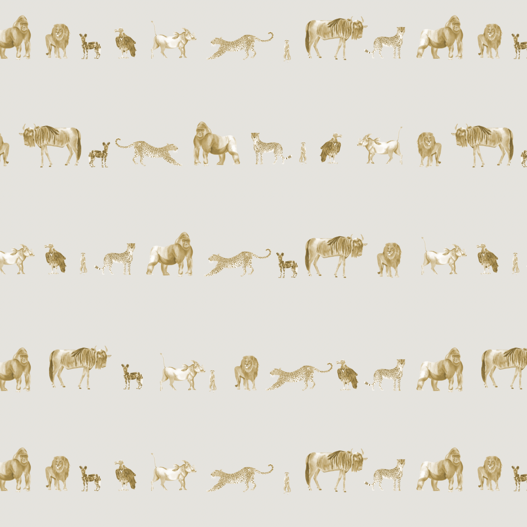 1750x1750 safari animals peel and stick wallpaper