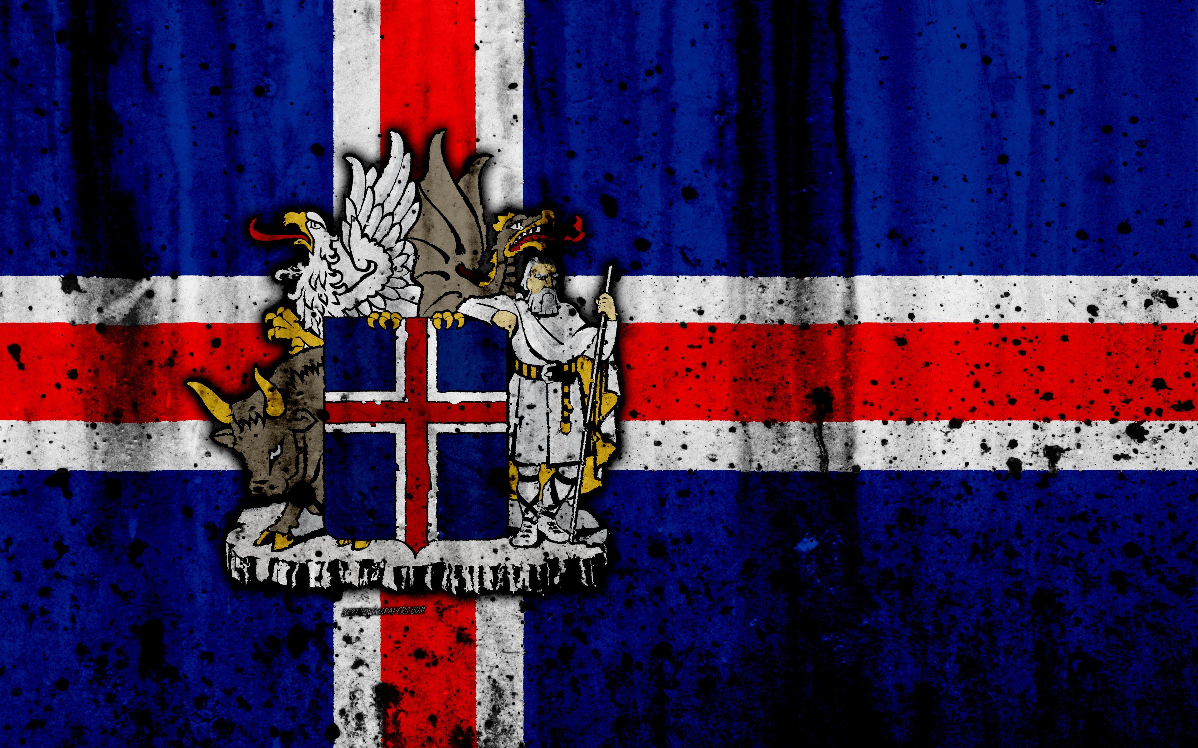 3840x2400 Iceland Flag Wallpaper