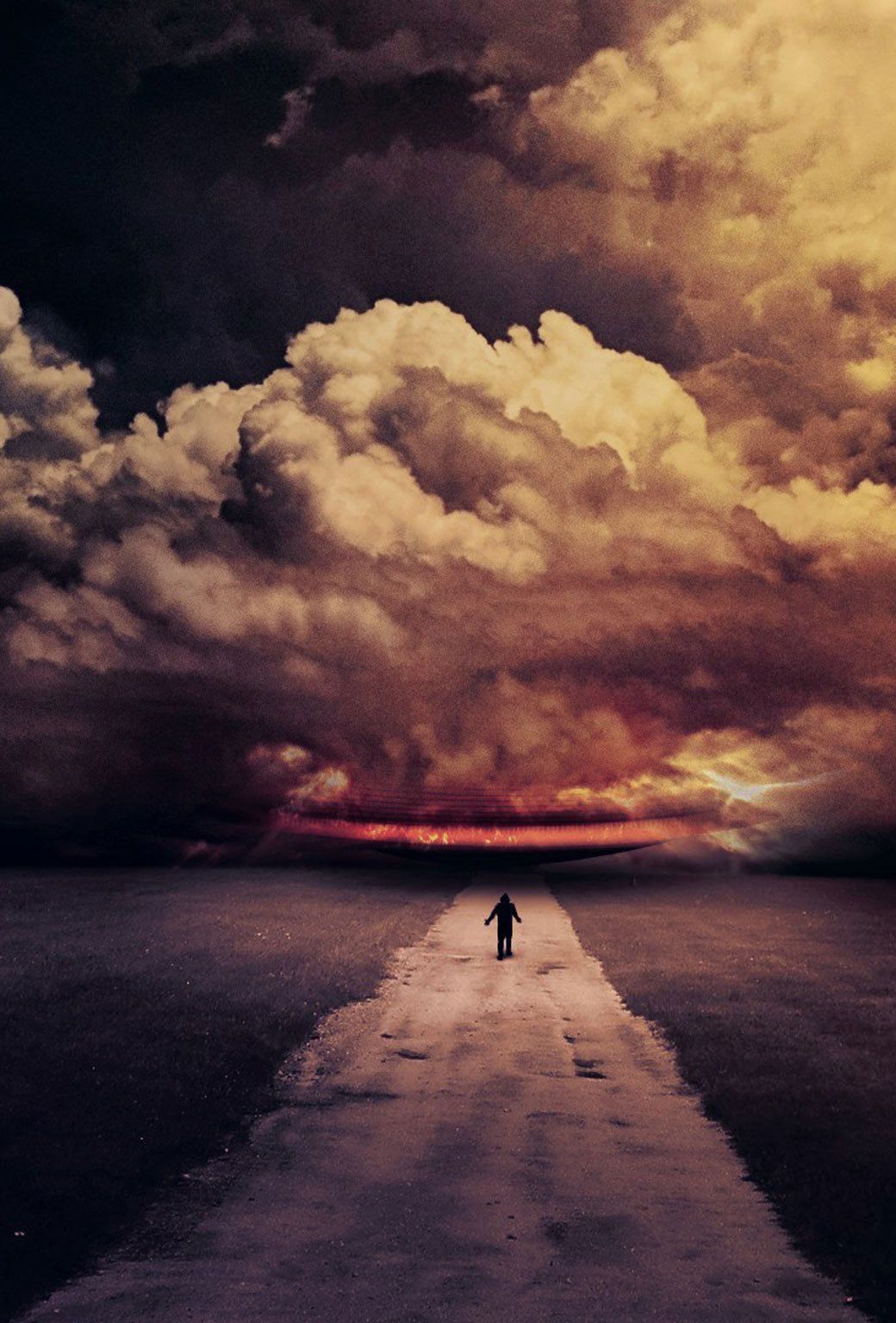 1040x1536 Walking alone down an empty road HD