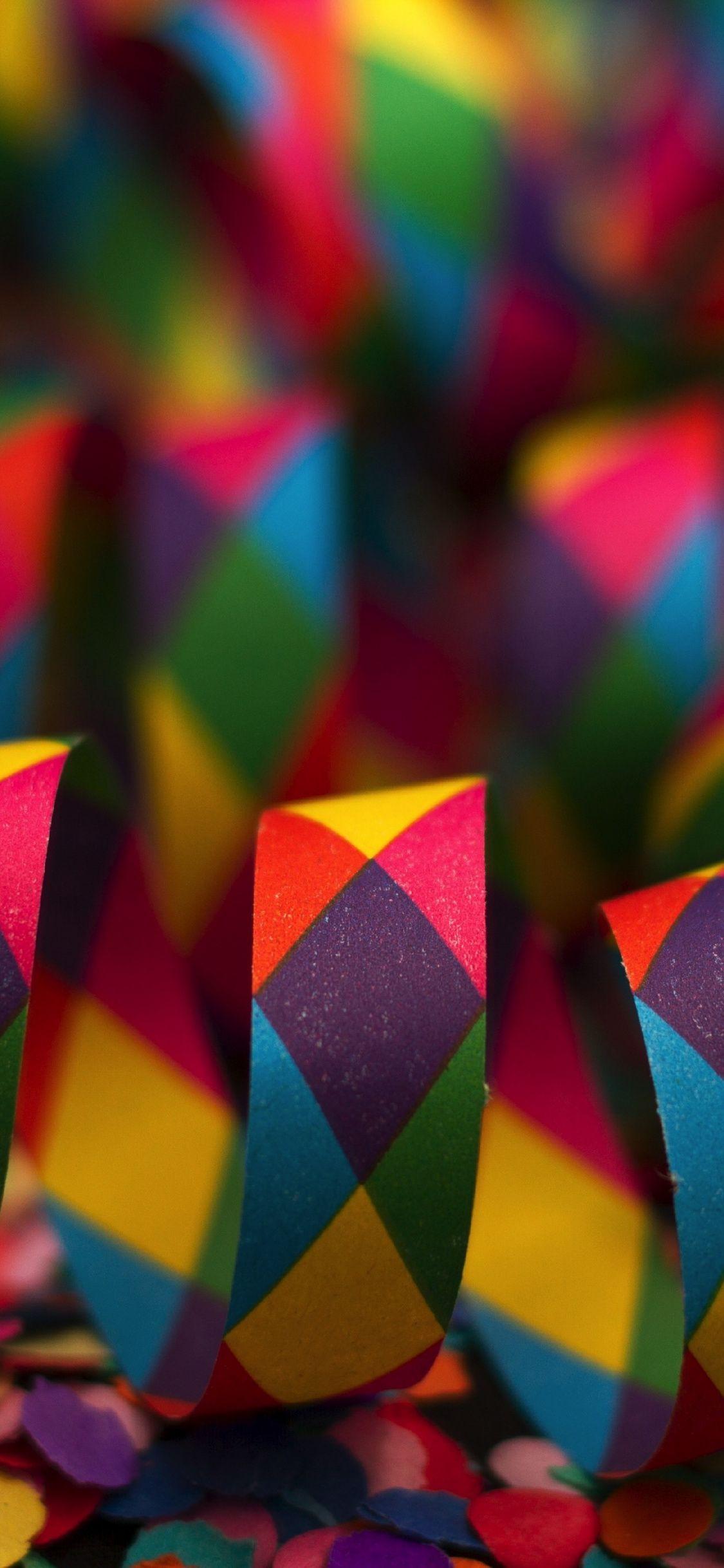 1125x2436 Download 1125x2436 wallpaper colorful, paper, ribbons