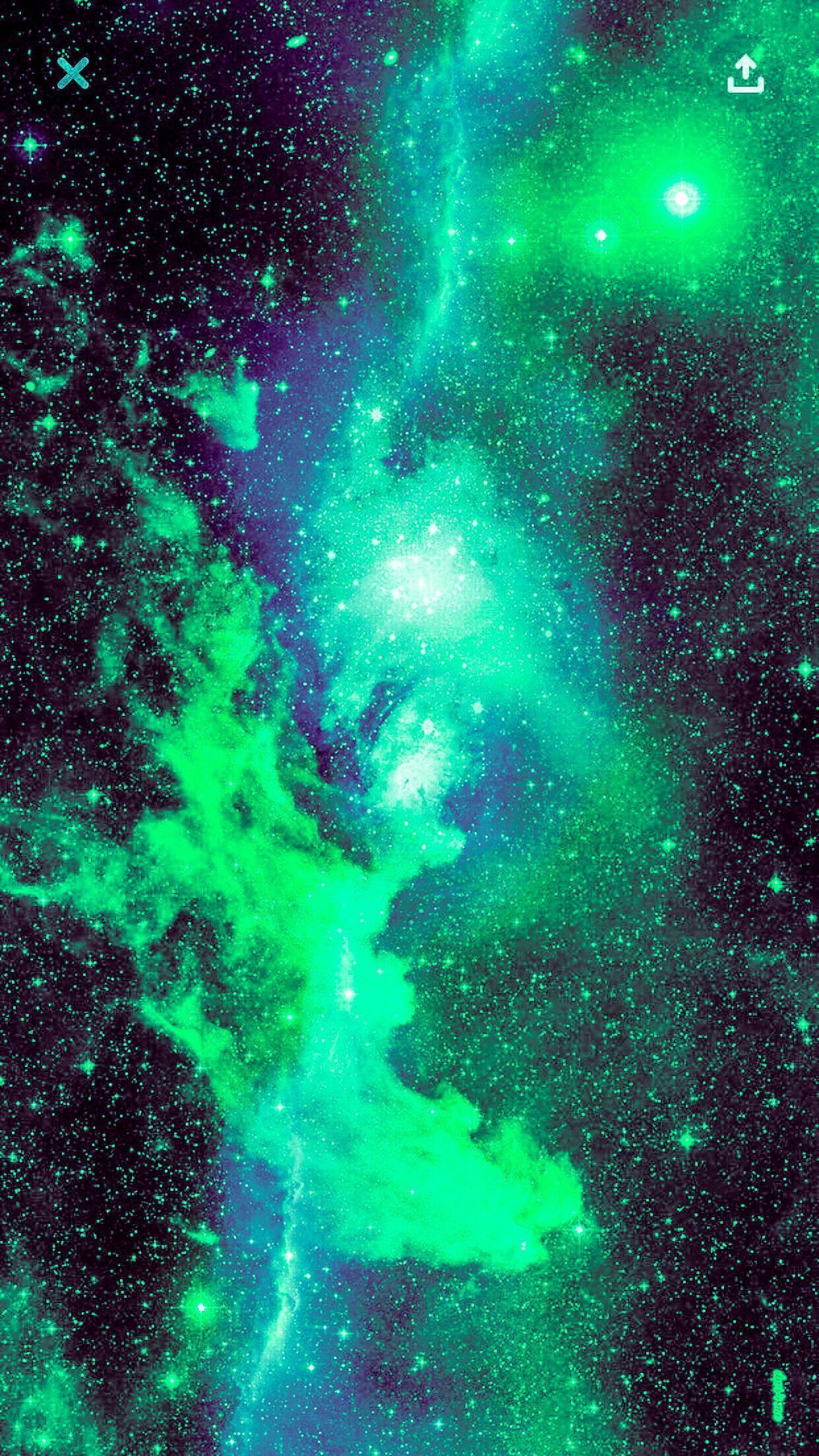 1242x2208 Green Blue Galaxy Wallpaper