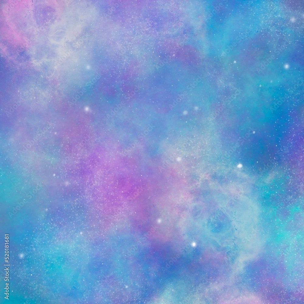 1000x1000 Blue galaxy background, space and stars