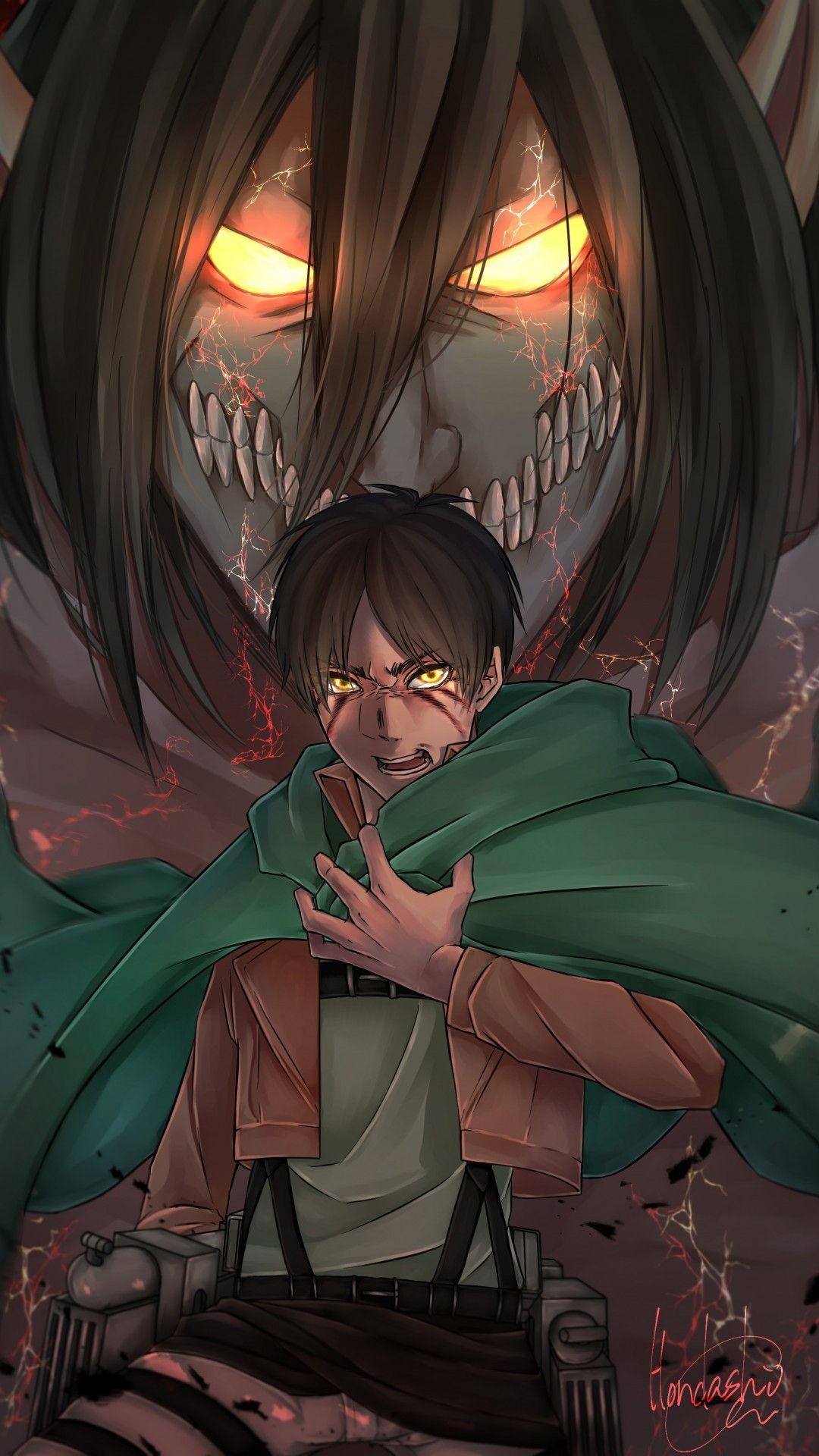 1080x1920 Download 1080x1920 Eren Jaeger, Shingeki No Kyojin, Titan