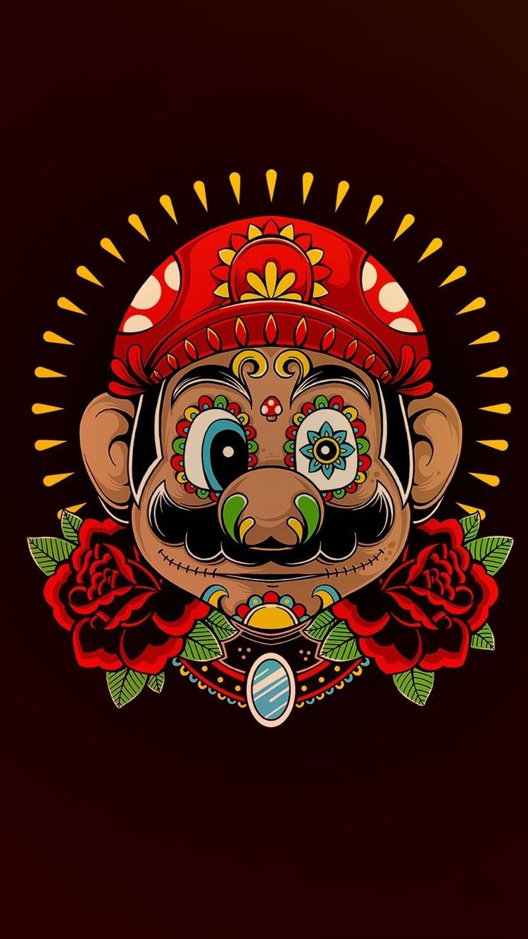 750x1334 Super Mario, Face, Black Background 750x1334 IPhone 8 7 6 6S Wallpaper, Background, Picture, Image