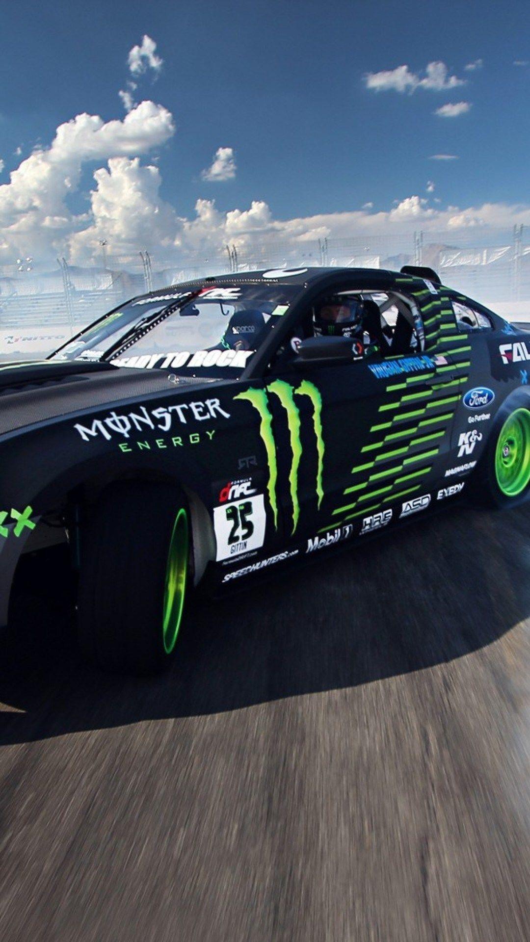 1080x1920 Drifting Ford Mustang Monster Energy iPhone 6 Plus Drift Wallpaper Hd, Download Wallpaper
