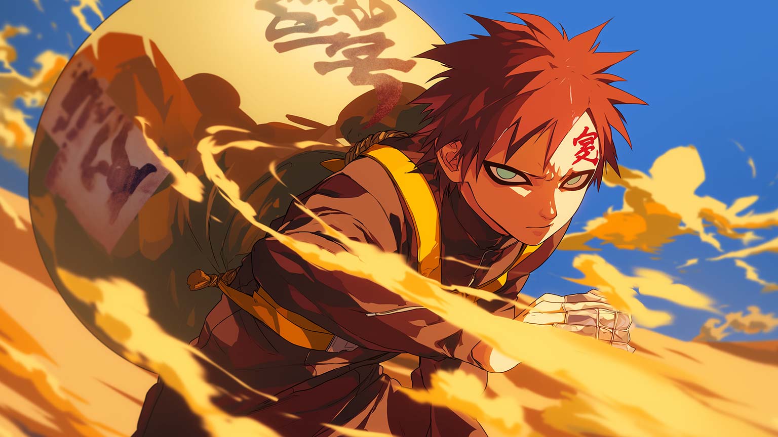 1536x864 Naruto Gaara Sand Control Desktop