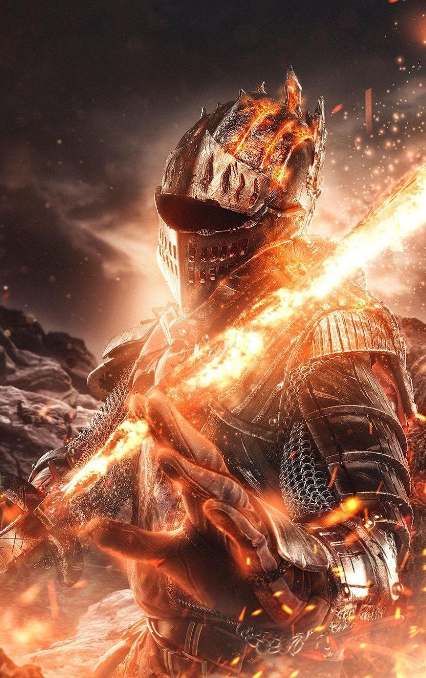 840x1336 Download 840x1336 wallpaper fire and sword, dark souls
