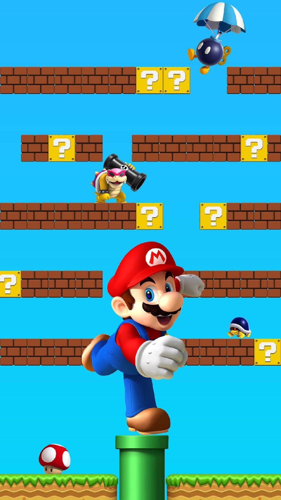 1080x1920 TAP AND GET THE FREE APP! Shelves Super Mario Colorful Awesome ?omputer Graphics Games Geeks 8bit Multicolored Cool HD iPho. Mario, Super mario art, Super mario