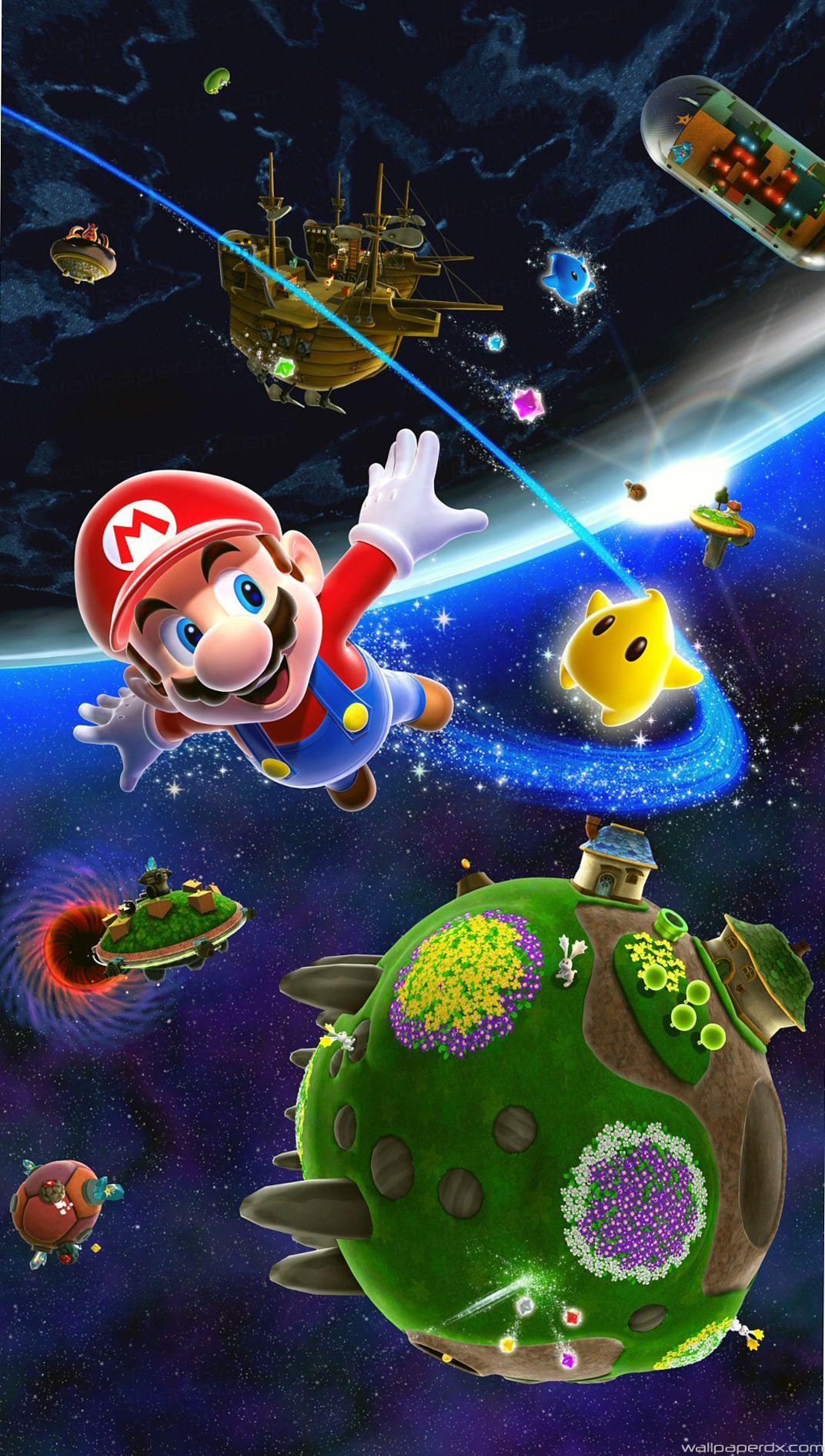 Super Mario Galaxy Iphone Wallpapers Top Free Super Mario Galaxy Iphone Backgrounds Wallpaperaccess