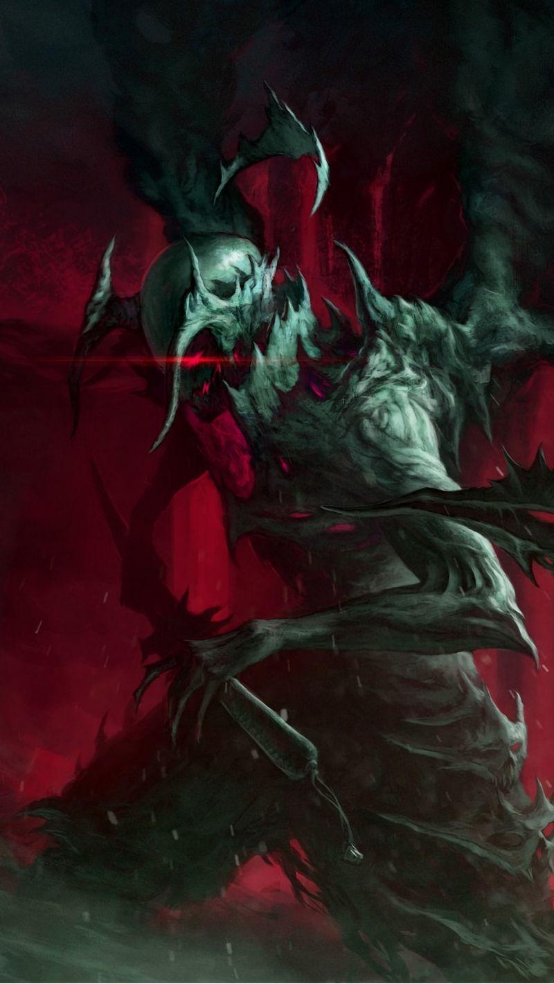 800x1420 Download wallpaper 800x1420 monster, warrior, art, dark