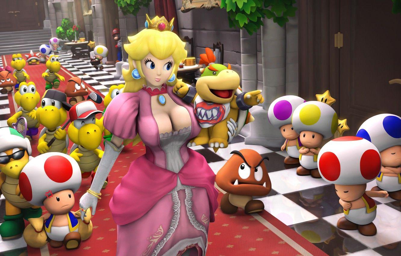 1332x850 Wallpaper chest, dress, nintendo, Princess, Palace, mario