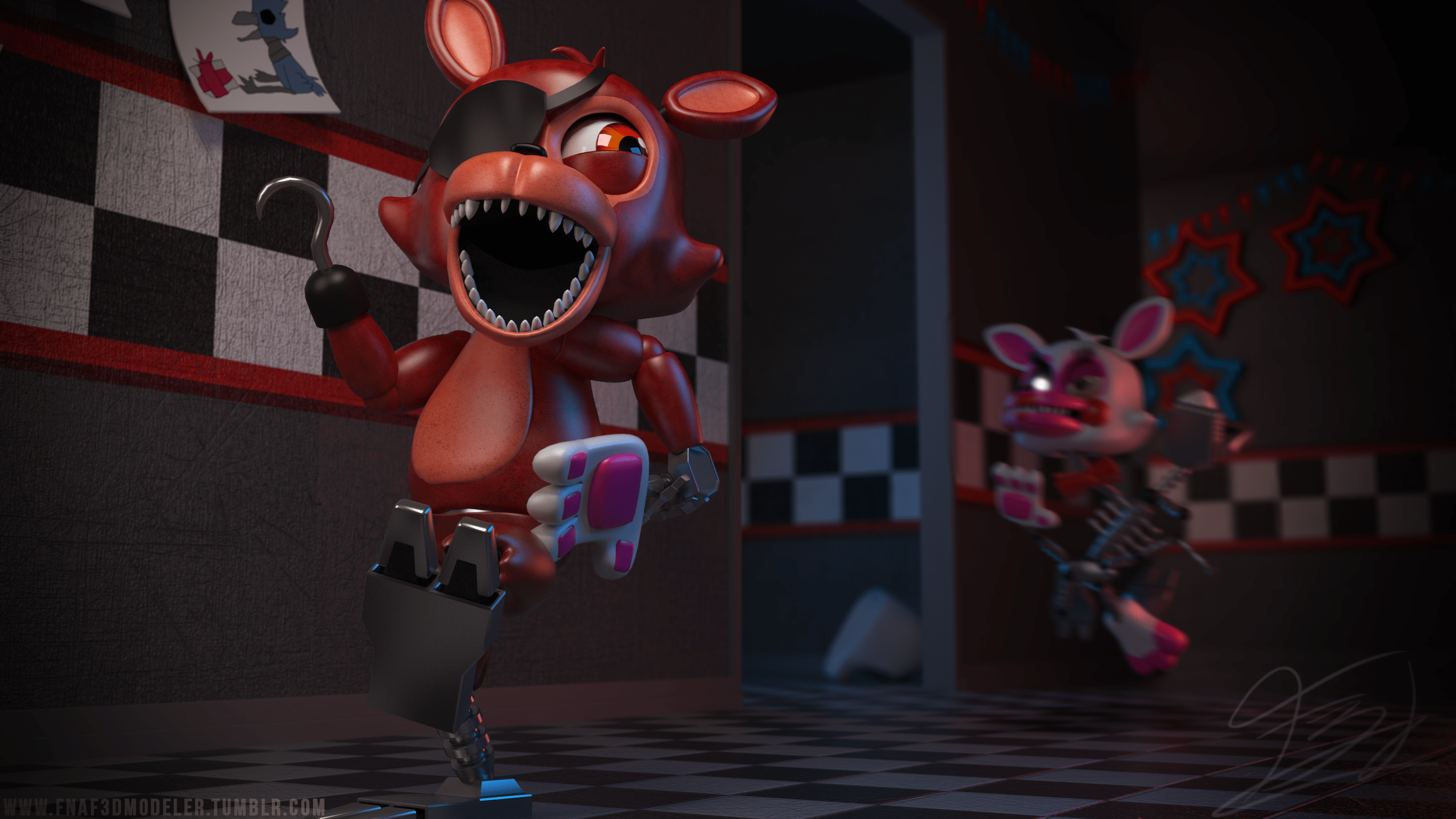 Nightmare foxy sfm Wallpaper by FireFoxysox -- Fur Affinity [dot] net