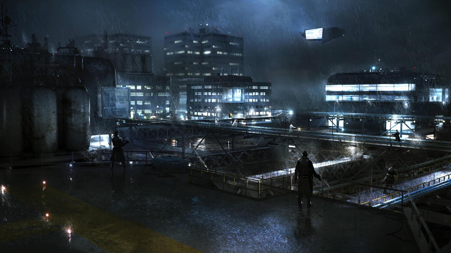 1920x1080 Cyberpunk Rain Wallpaper