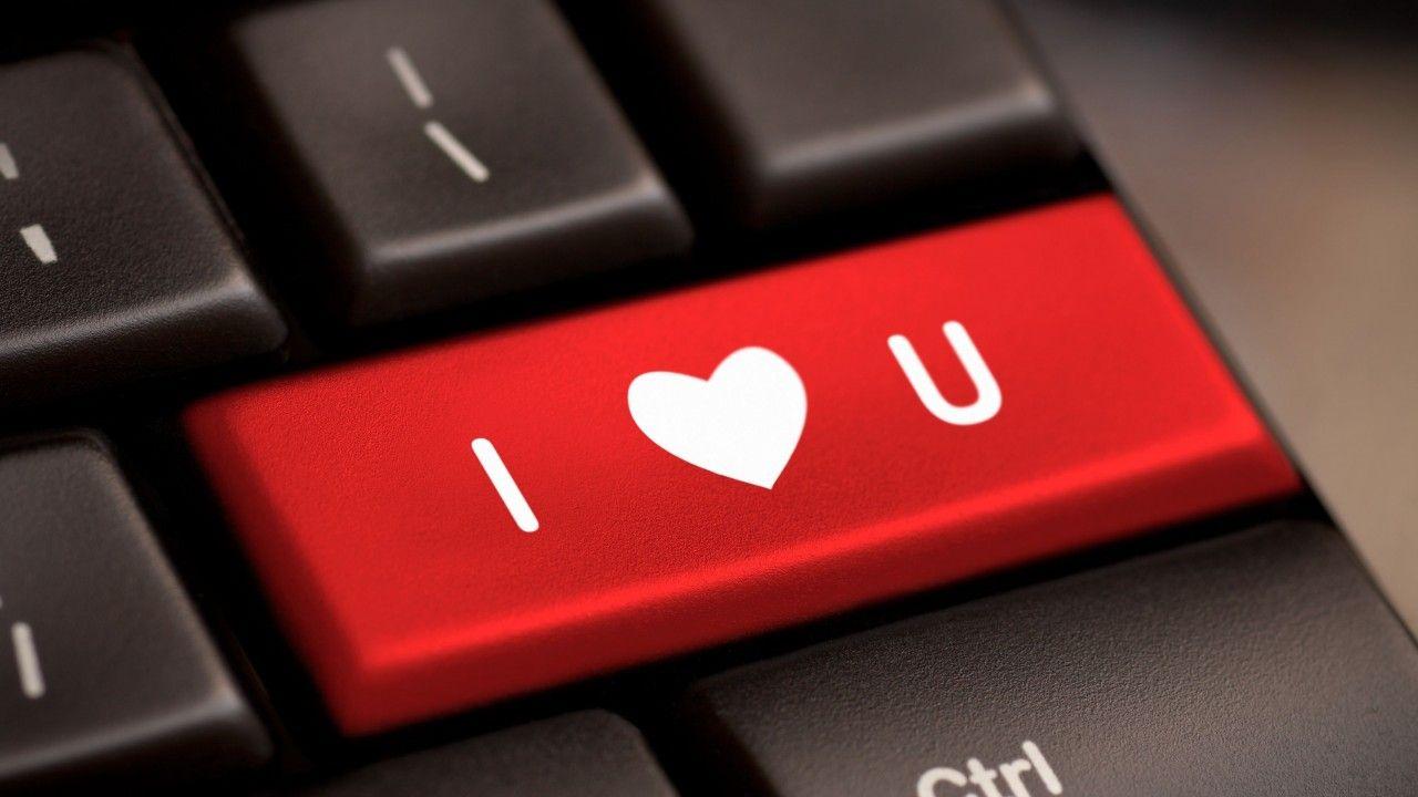 1280x720 Wallpaper I Love You, Keyboard, 4K, Love
