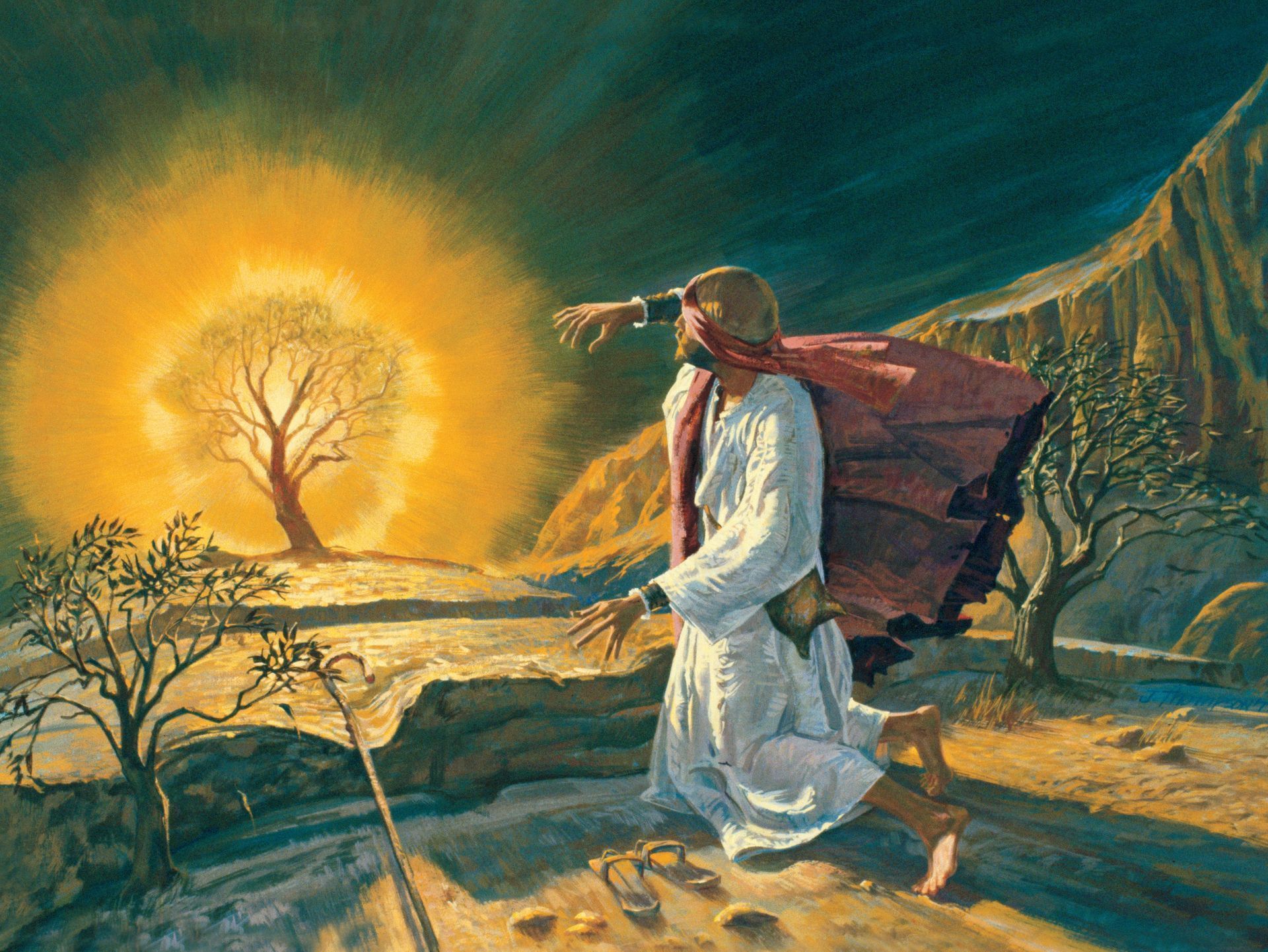 1920x1442 Moses and the Burning Bushes