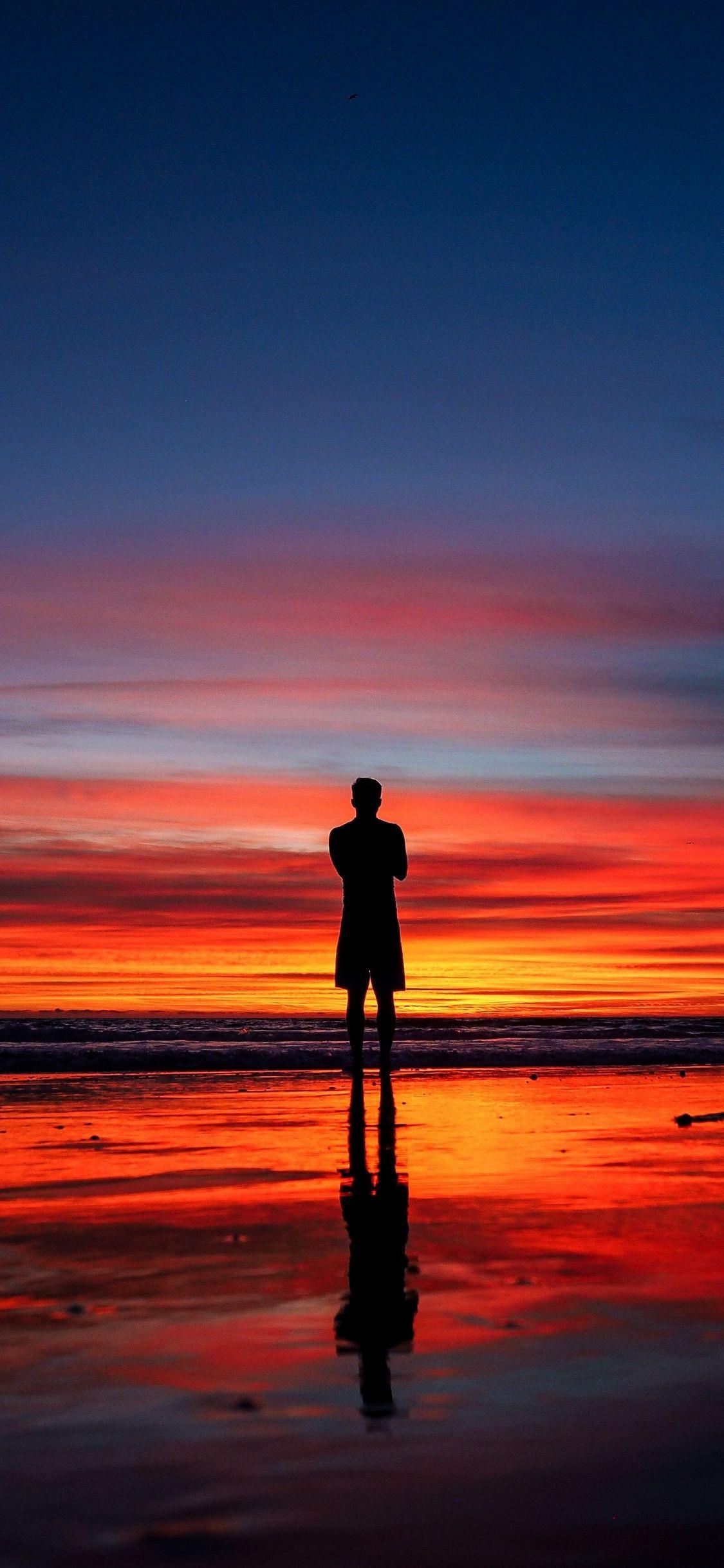 1125x2436 Download 1125x2436 wallpaper calm, peace, silhouette