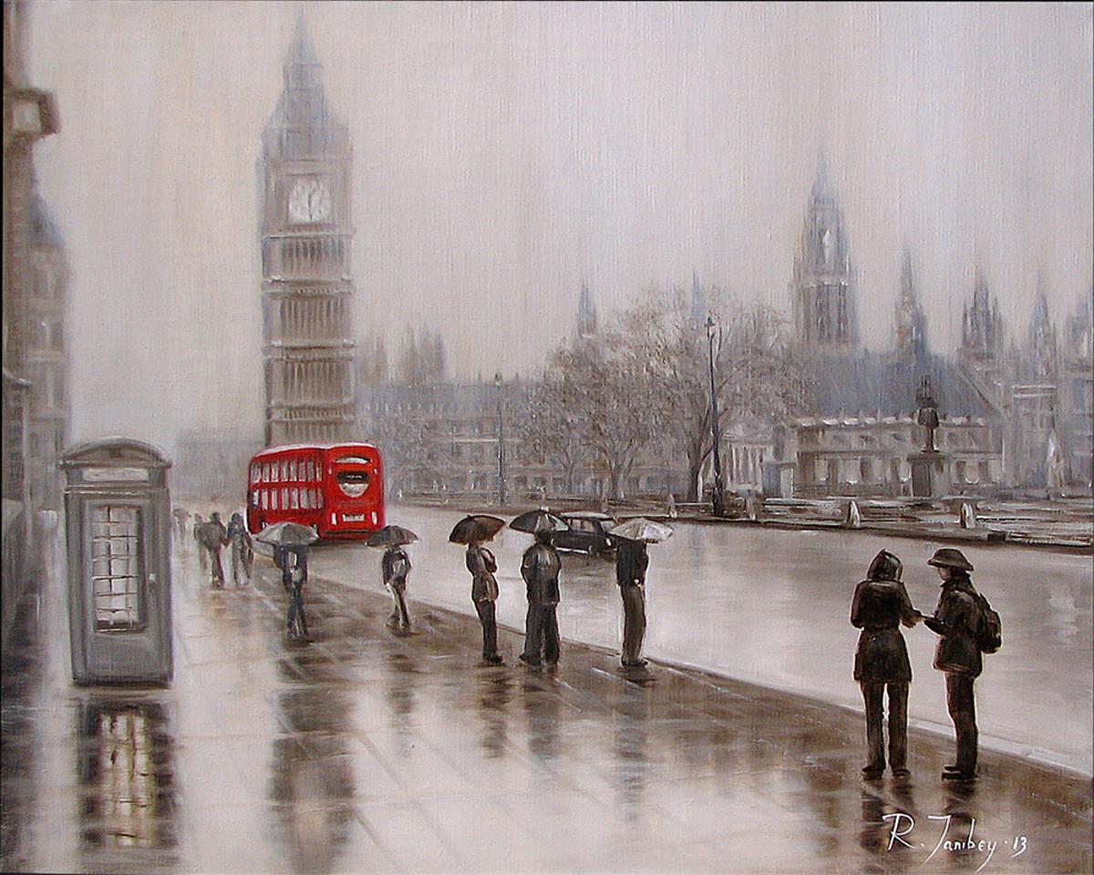 1200x960 50x40 Rainy London Oil Canvas Painting By Rauf
