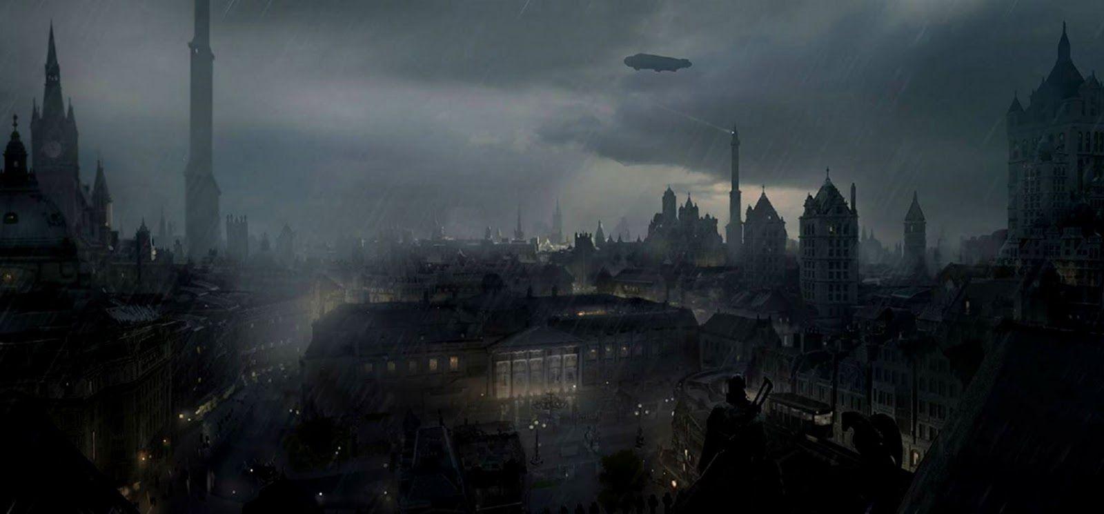 1600x745 Art Wallpaper City When Rain. Image Wallpaper Collections