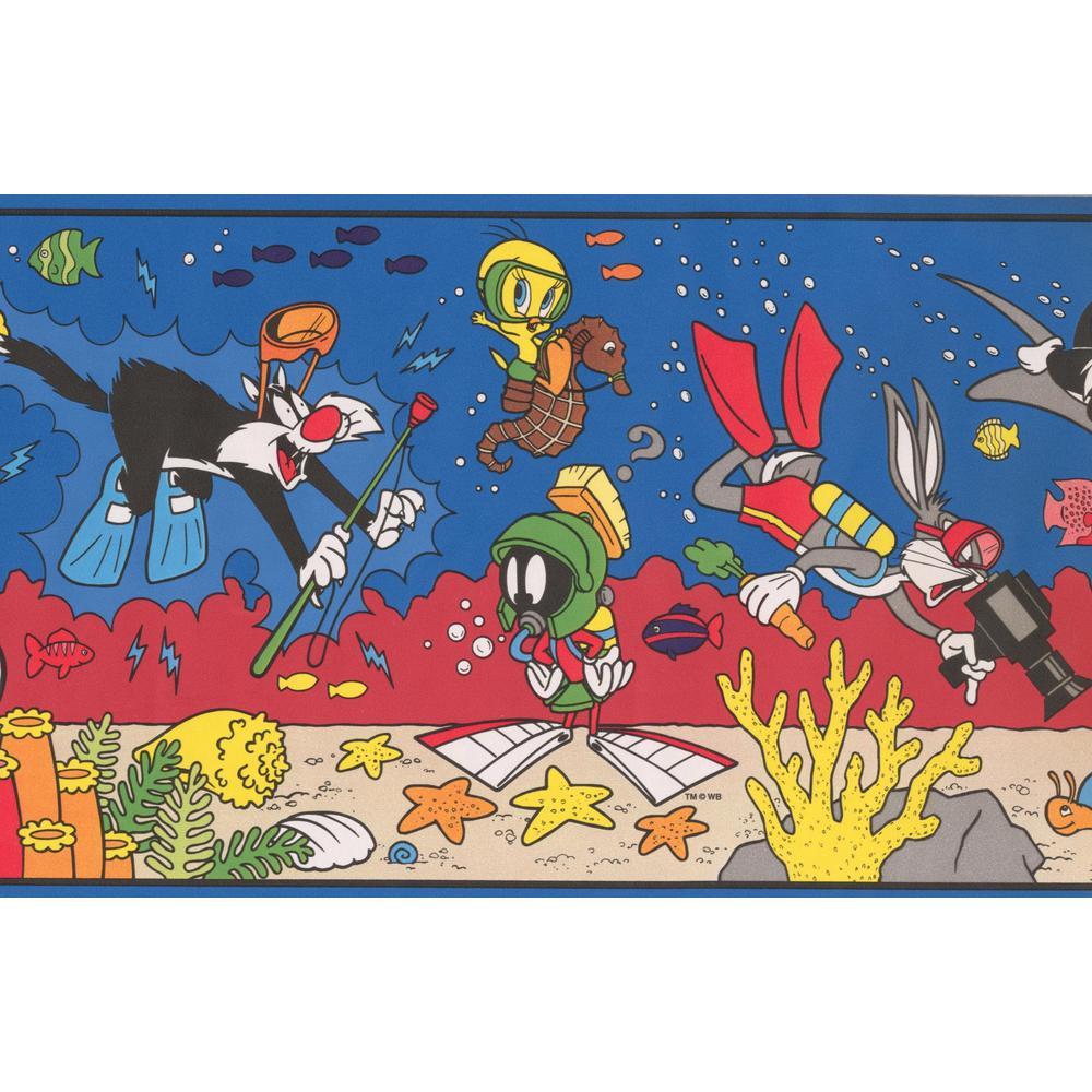 1000x1000 Looney Tunes Merry Melodies Cartoon Characters Colorful Prepasted Wallpaper Border