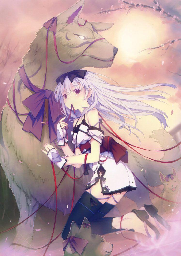 748x1057 anime girls, Original characters, Dog HD Wallpaper