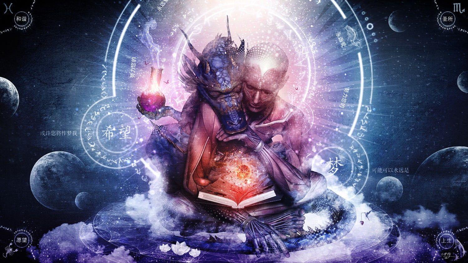 1500x844 Hindu god with dragon illustration HD wallpaper
