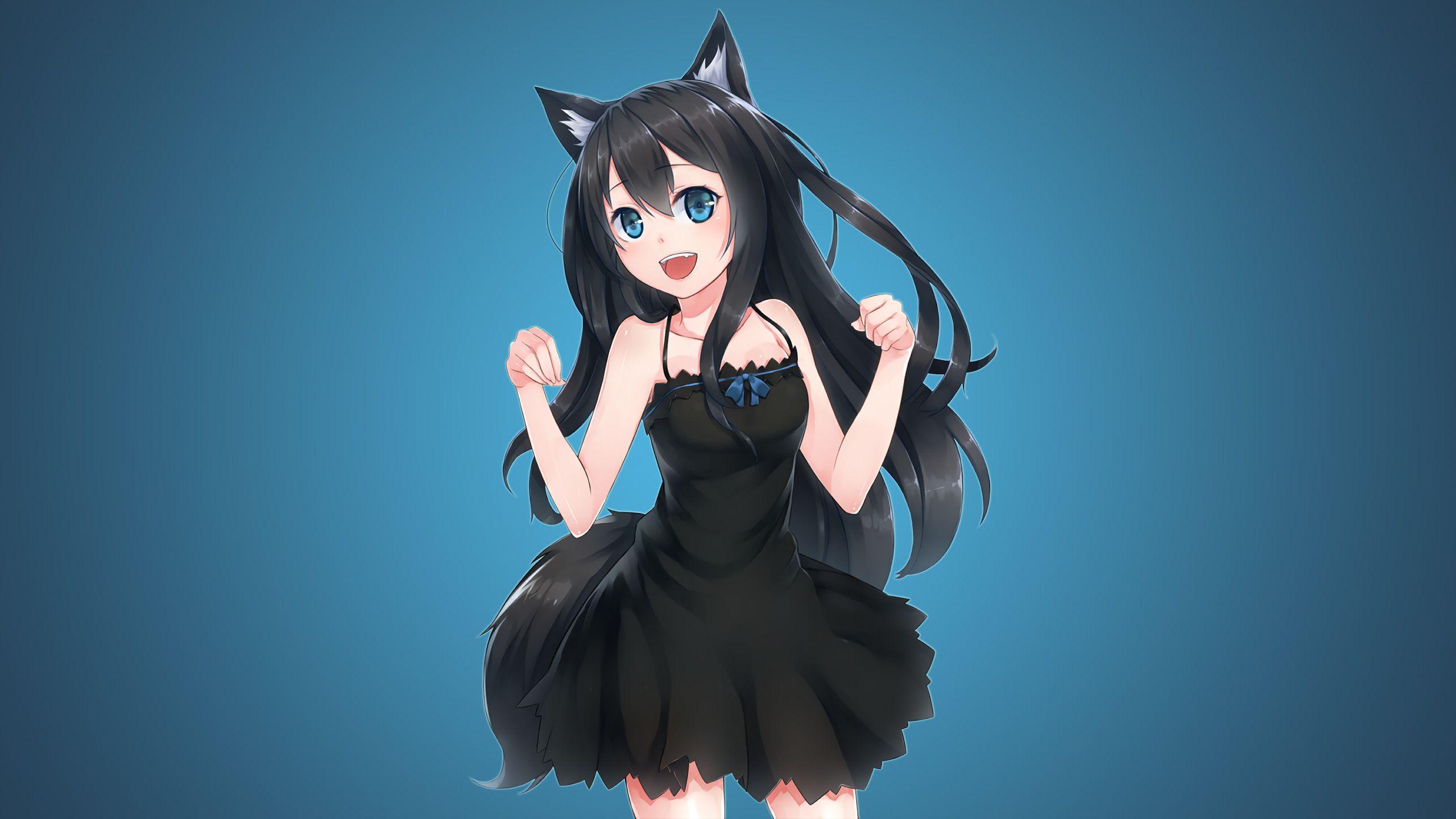 2560x1440 25++ Wallpaper Anime Girl Cat