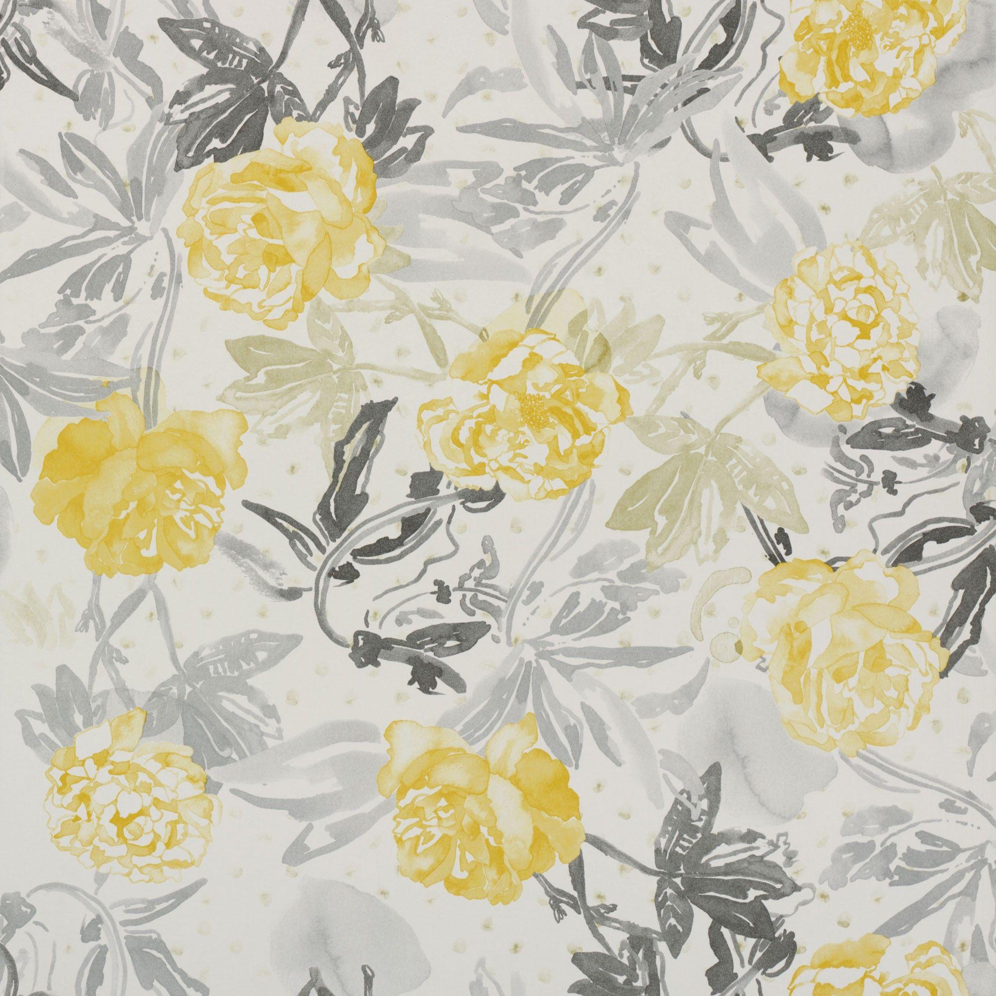 2000x2000 Roses Watercolour Golden Yellow And Grey 3900020