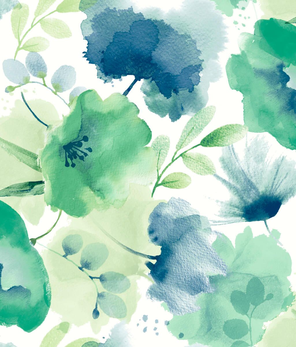 1025x1200 York Blooms Second Edition Watercolor Bouquet Wallpaper & Green