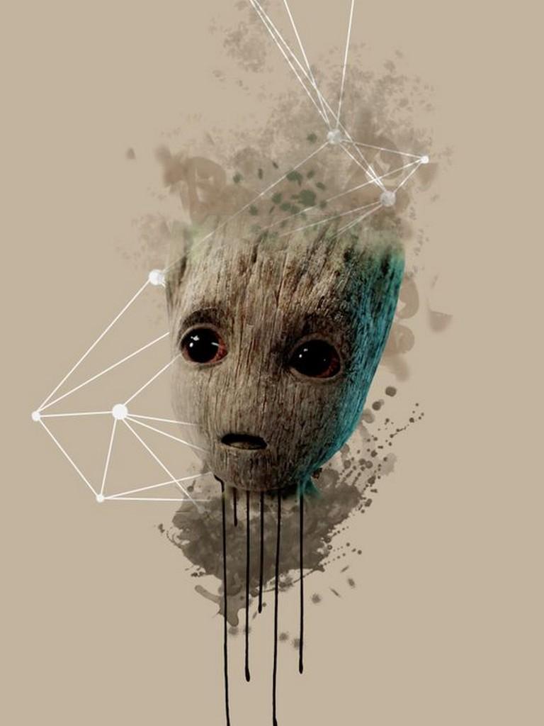 768x1024 Cool Baby Groot Wallpaper for Android .