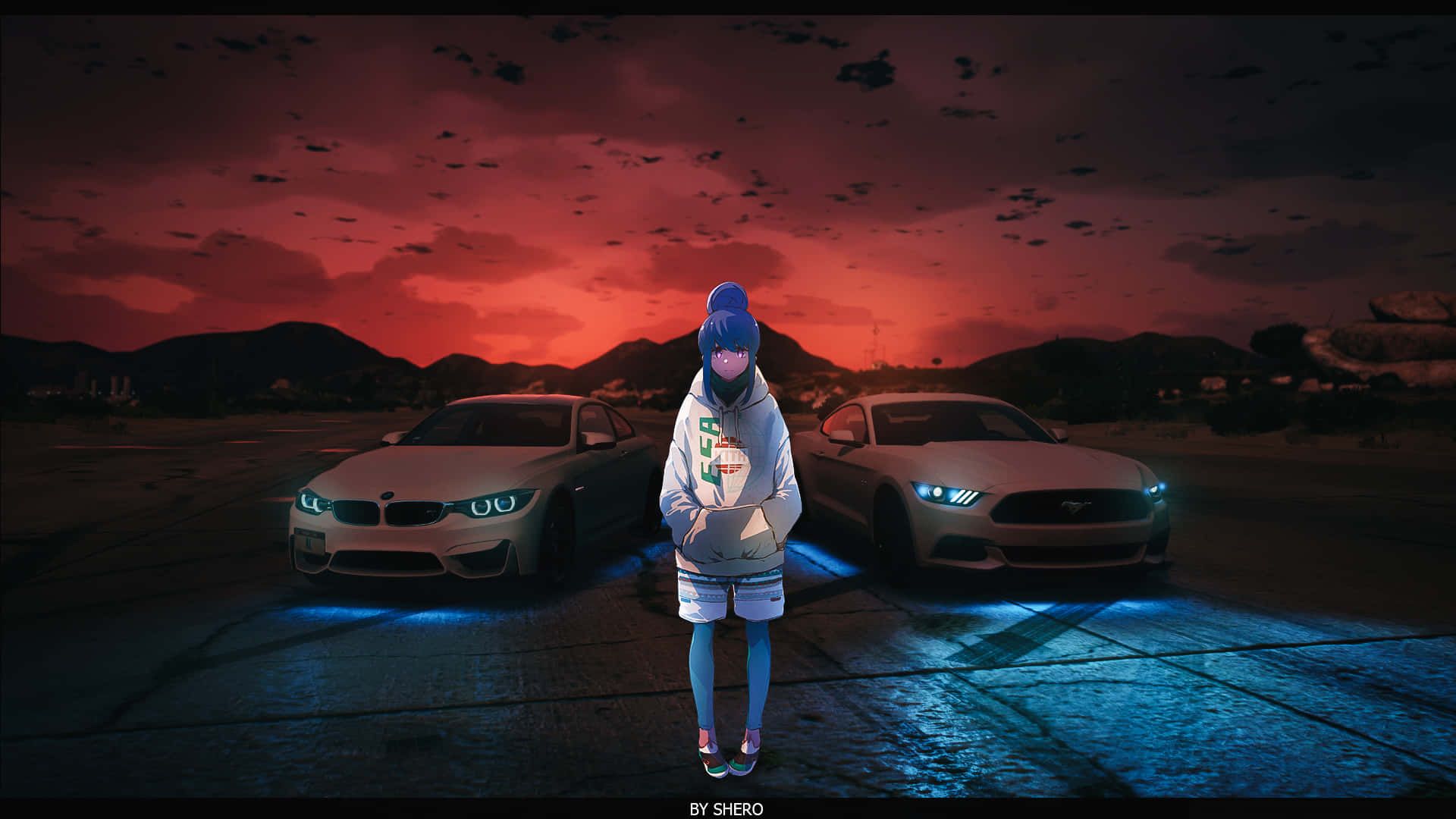 1920x1080 wild ride in an amazing Anime Car