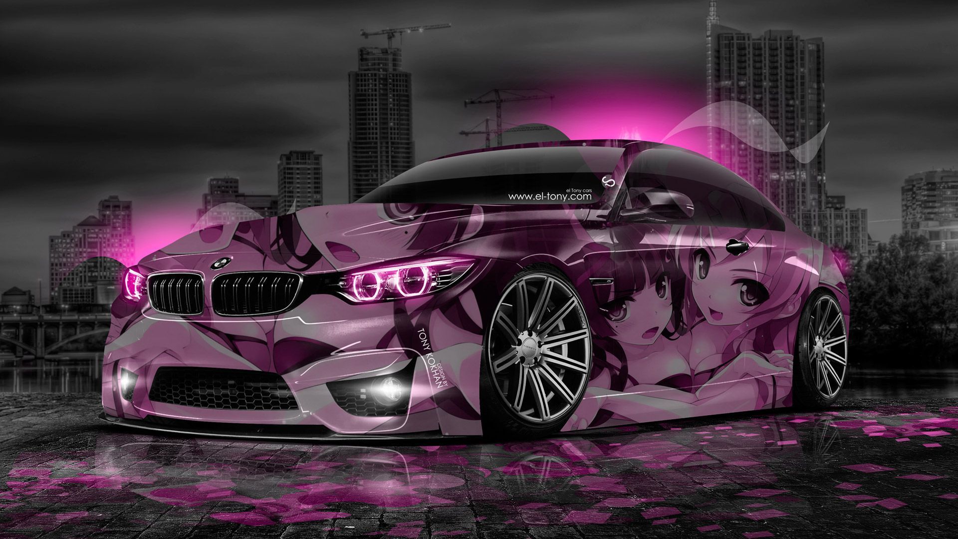 1920x1080 BMW Anime Girl Wallpaper