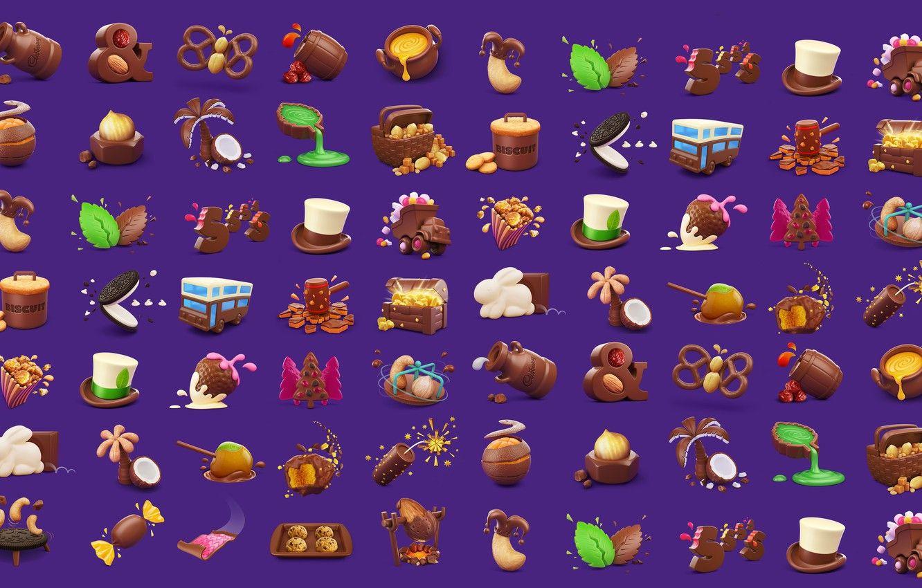 1332x850 Wallpaper rendering, food, sweets, children's, snacks, AJ Jefferies, Cadbury Dairy Milk Icon image for desktop, section текстуры