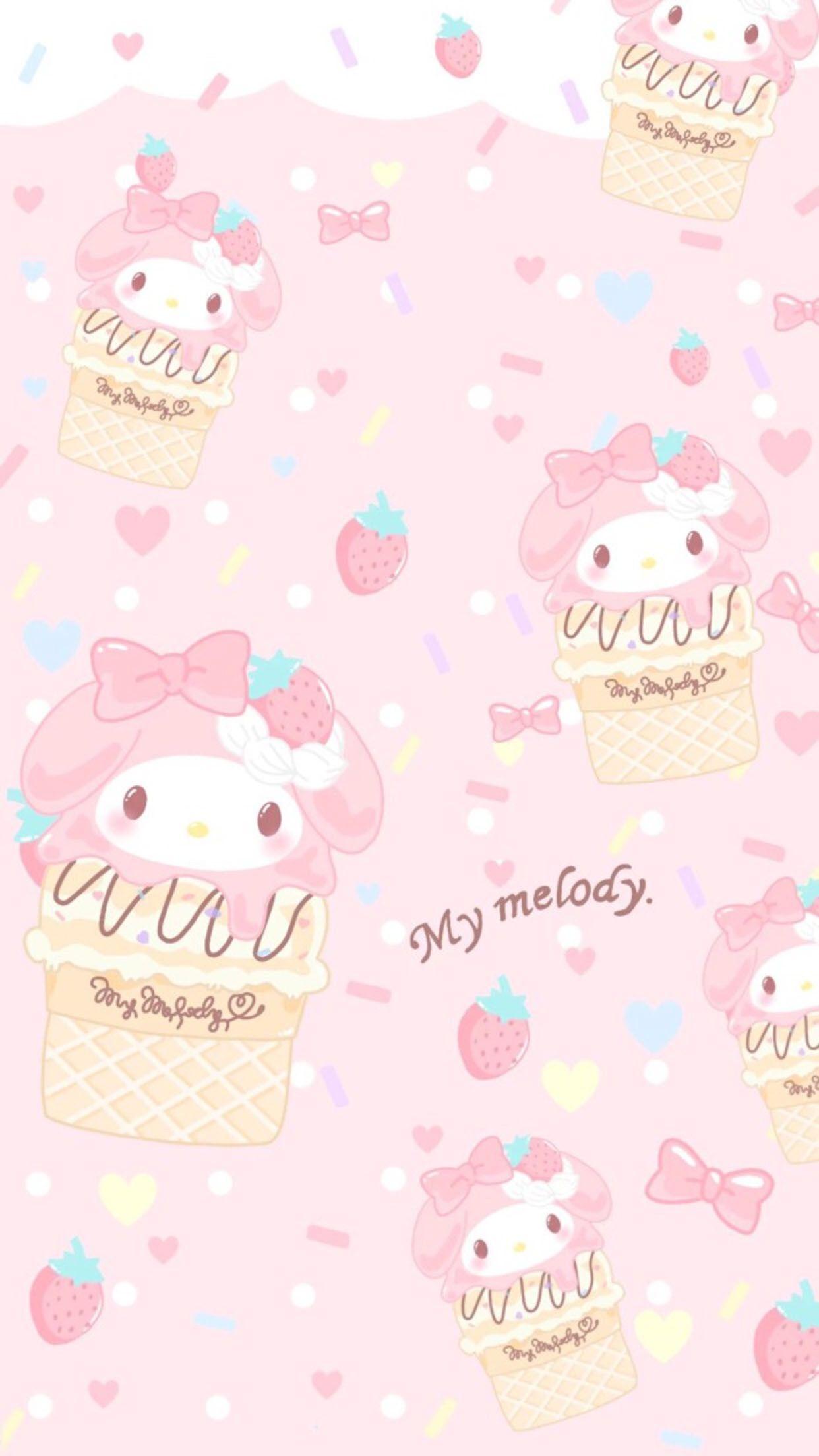 1242x2208 Ice cream melody. Phone wallpaper. Sanrio wallpaper, My