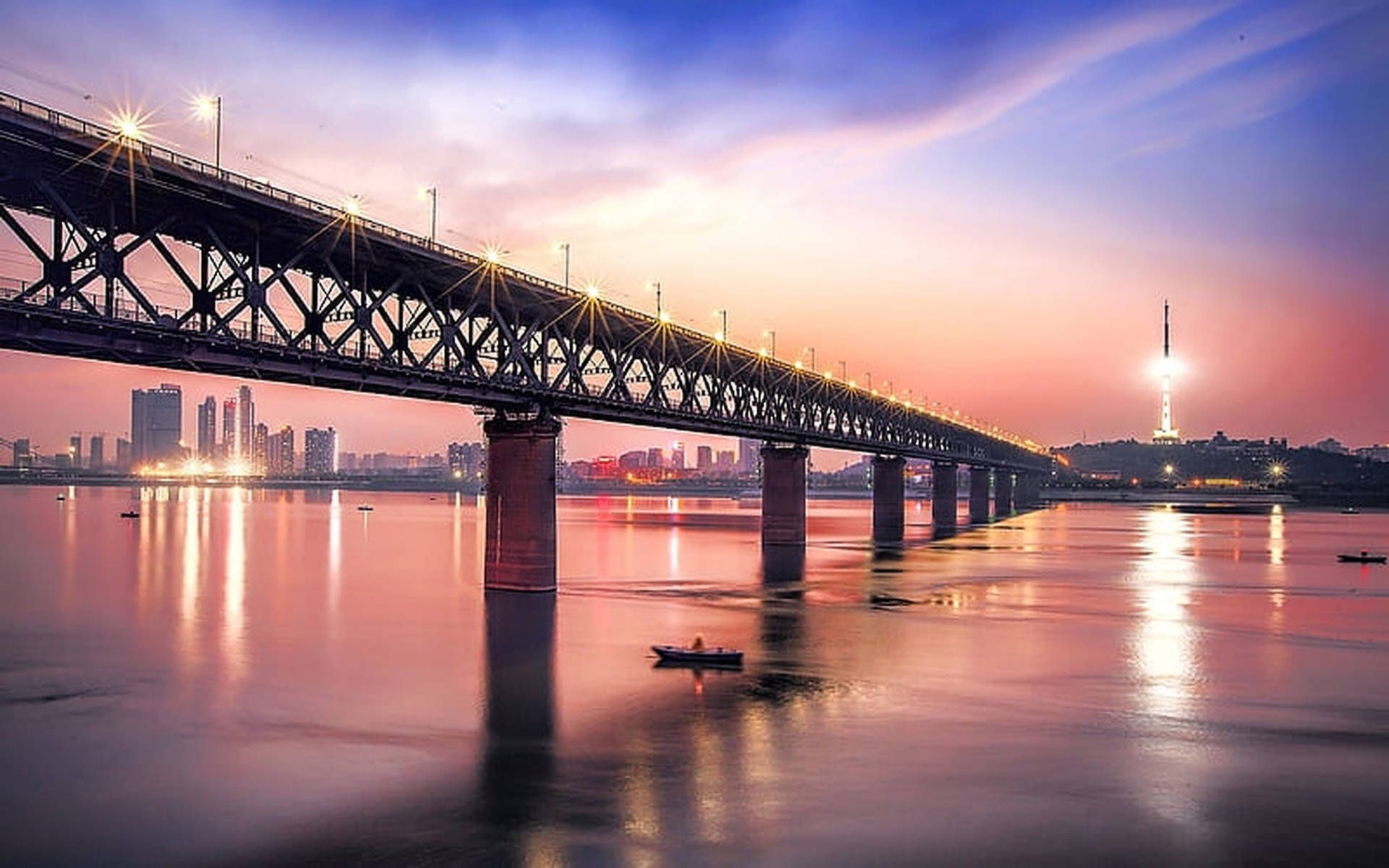 1920x1200 Wuhan Yangtze River Bridge Wallpaper