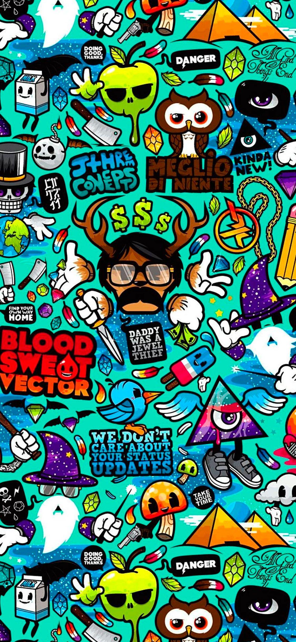 1125x2436 Graffiti Wallpaper for iPhone X, 6