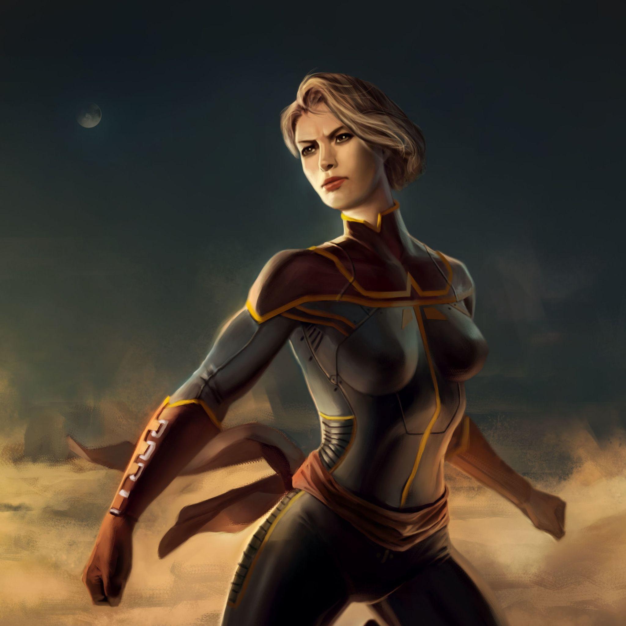 2048x2048 Captain Marvel Art iPad Air HD 4k Wallpaper