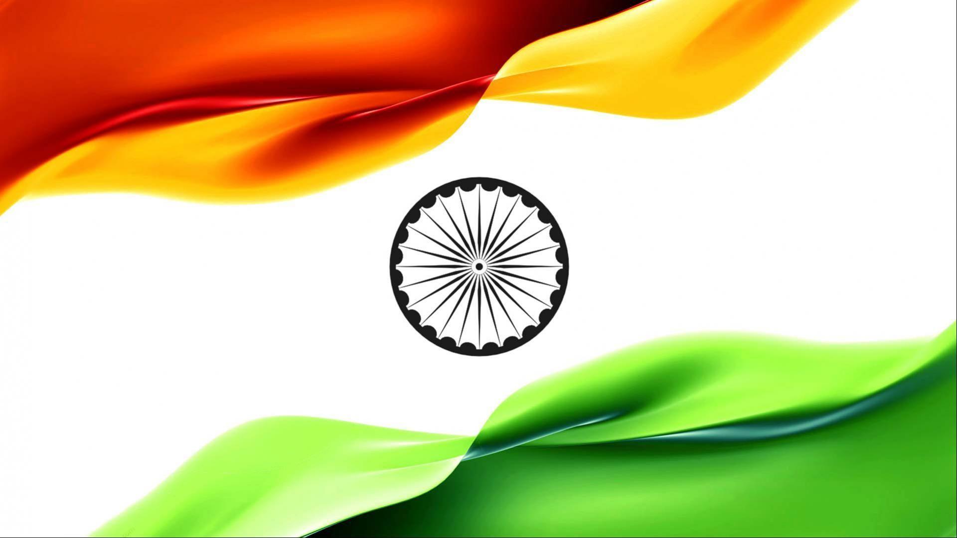 Happy Independence Day With Tri Colour Natural Background Wallpaper