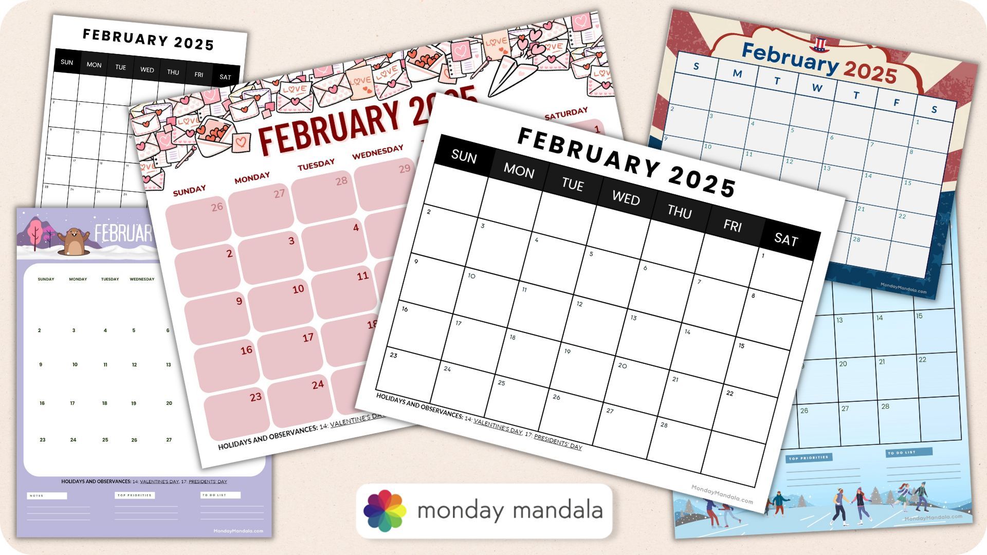 1920x1080 February 2025 Calendar 52 Free PDF