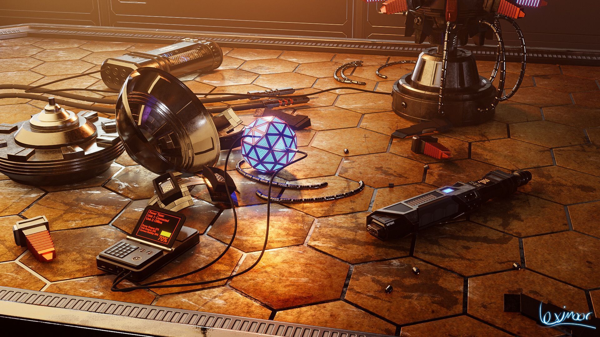 1920x1080 Sci Fi Repair Workbench