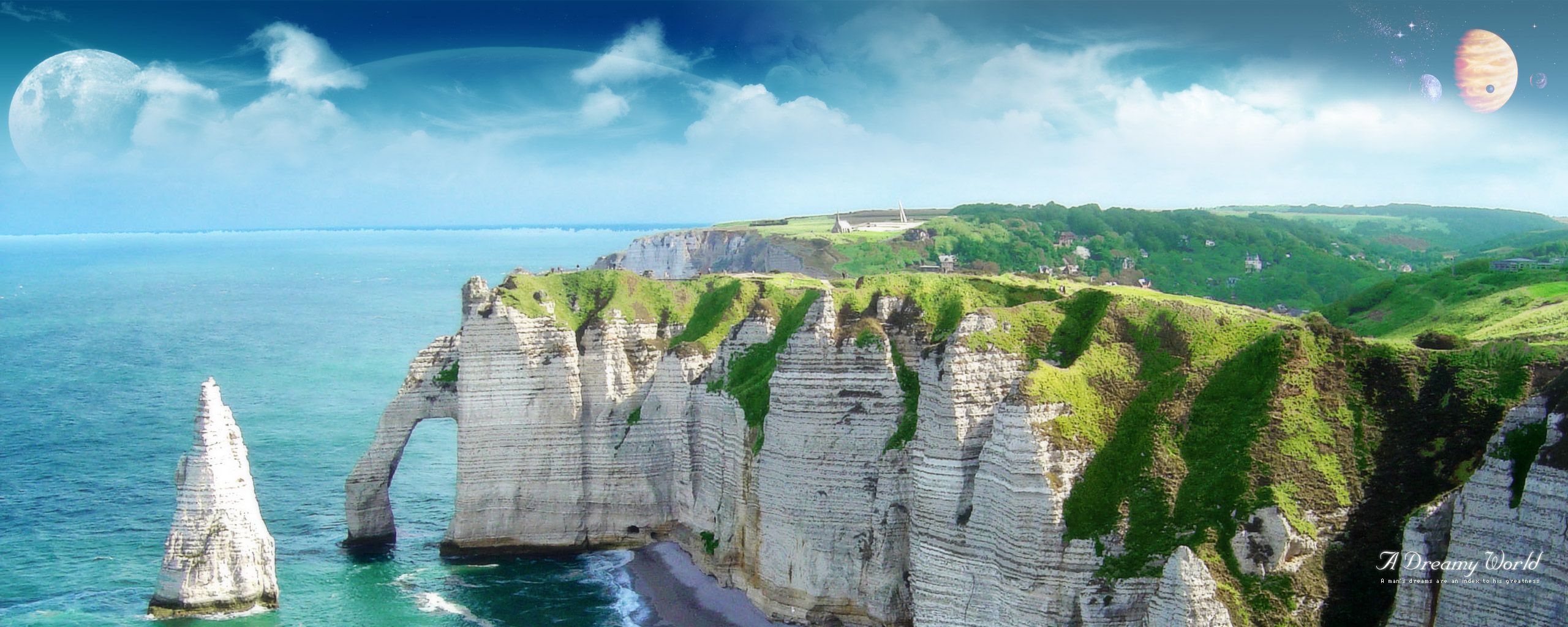 2560x1024 A Dreamy World Dual Monitor Wallpaper